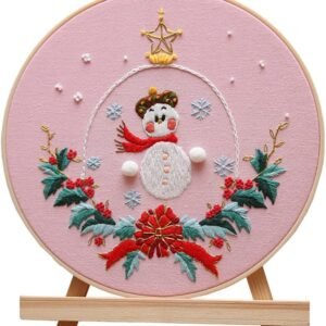 7.9" Desktop Wall 3D Art Embroidery Painting Adult Beginner Handmade Embroidery DIY Christmas Snowman Material Kit Complete Set Includes All Materials