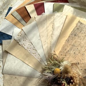 40Pcs Handmade Scrapbook Art Paper Set，Journaling Supplies Craft Textured Colorful A5 Sheet Mesh Special Paper Mix for Junk Journal DIY Materials,5.8x8.2 inches，20 Styles