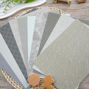 30 Sheets Textured Art Paper Assorted Set 5.8x8.3 Inch A5 Mixed Special Craft Paper for Scrapbooking Junk Journaling Supplies dialy Plan Gift Card Embellishments Work (Grey)