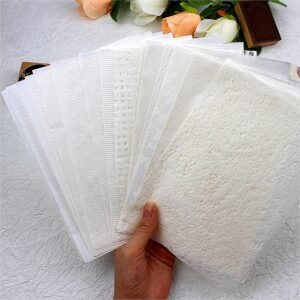 20 Sheets Scrapbook Paper A5 Size Textured Papers, White Mulberry Art Paper Craft Materials for DIY Card Making, Collage, Decoupage, Junk Journaling Supplies